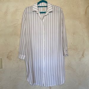 Pinstripe Shirt Dress